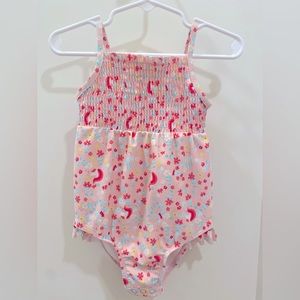 Carter’s One Piece Swimsuit -Size 24Mnth Unicorn Floral Print with UPF 50+